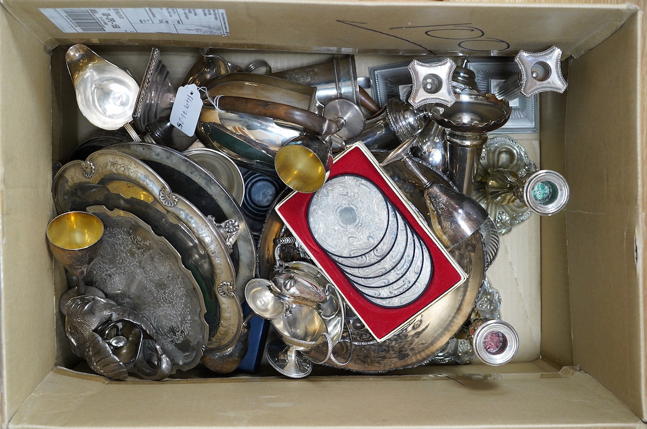 A quantity of various silver plated wares. Condition - poor to fair